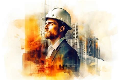 Premium Ai Image Civil Engineer Architect Multiexposure With The