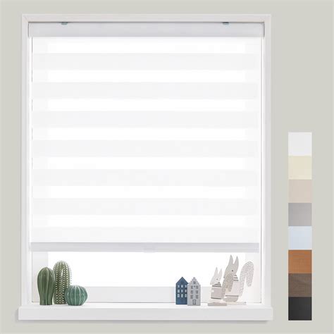 Zebra Roller Blinds For Windows Cordless Dual Layer Shades Switch