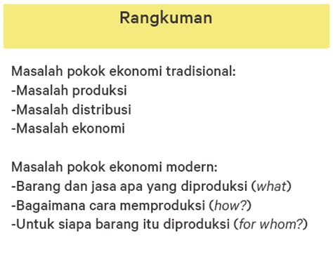 Masalah Pokok Ekonomi Klasik Dan Modern Ekonomi Kelas