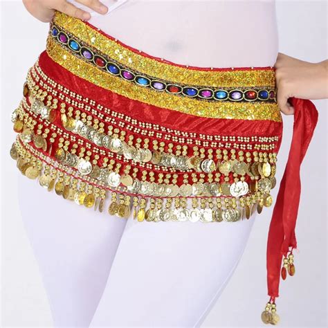 Belly Dance Velvet Hip Scarf Silver Coin Belts Tribal India Womens