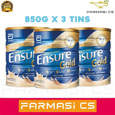 Abbott Ensure Gold Wheat 850g X 3 Tins EXP 08 2024 Lazada