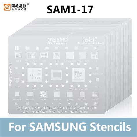 AMAOE SAM 1 17 BGA Reballing Stencil Kits For SAMSUNG S8 S7 S6 S22