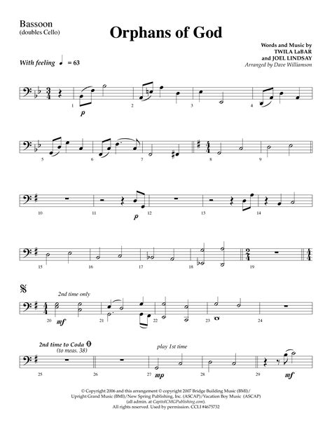 Orphans Of God Choral Anthem Satb Bassoon Sheet Music Pdf Lifeway