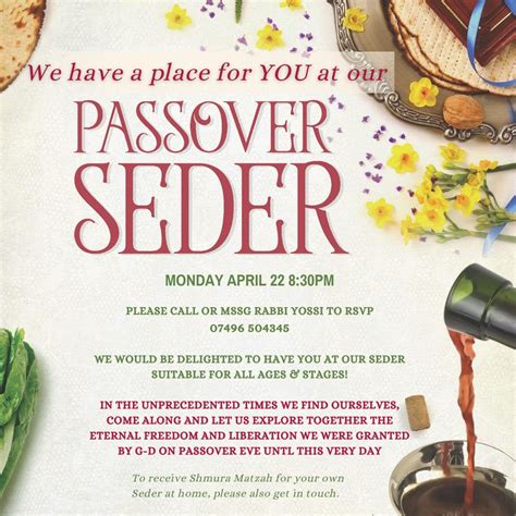 Community Passover Seder — Chabad Of Epping