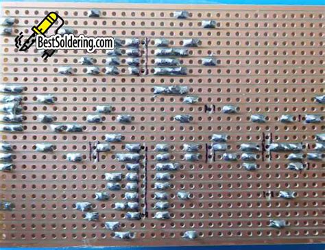 Stripboard Back View Hobby Electronic Soldering And Construction