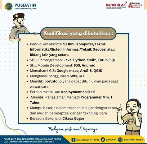 Lowongan Kerja Pusdatin Kementerian Atr Bpn Untuk Dua Posisi Berikut