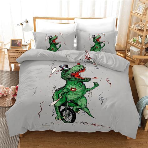 3D Dinosaur World Bedding Sets 3 Pieces Jurassic Duvet Quilt Etsy