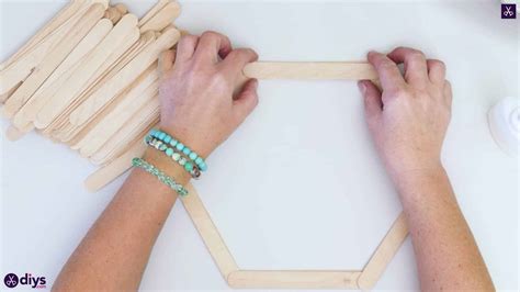 DIY Popsicle Stick Hexagon Shelf