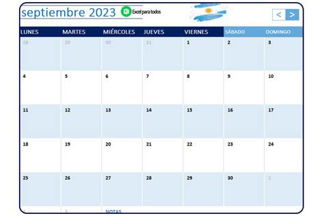 Calendario 2023 Argentina con Feriados para Imprimir