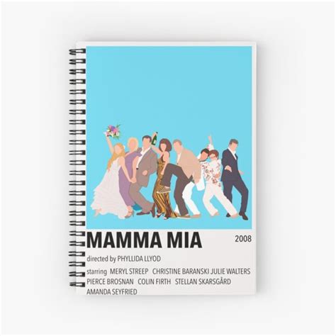 Mamma Mia Minimalist Poster Spiral Notebook For Sale By Chiaraholton