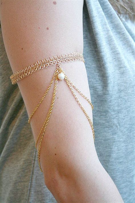 Upper Arm Cuff Bridal Bracelet Arm Band Freshwater Pearl Etsy Bridal Bracelet Upper Arm