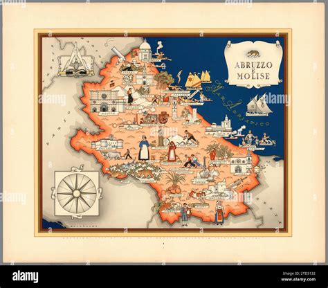 Illustrated Map Of Abruzzo E Molise Hi Res Stock Photography And Images