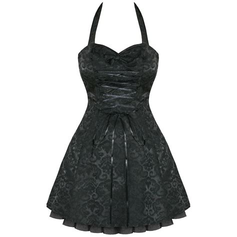 Black Damask Gothic Steampunk Emo Party Prom Dress Ebay