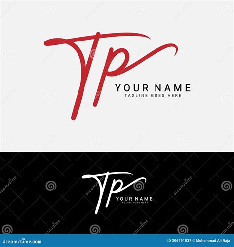 Logotipo De Letra Inicial De T P Tp Logo De La Firma Manuscrita De Tp