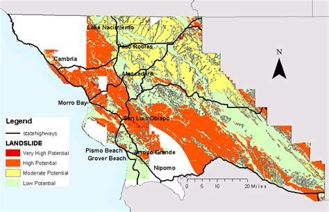 Landslide risk across San Luis Obispo County (Source: data from San... | Download Scientific Diagram