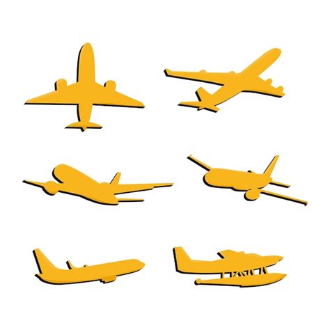 Diseño de conjunto de ilustración de forma de avión Vector Premium