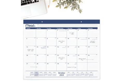 Mead® Basic 2025 15 Month Monthly Desk Pad Calendar Standard 21 3 4