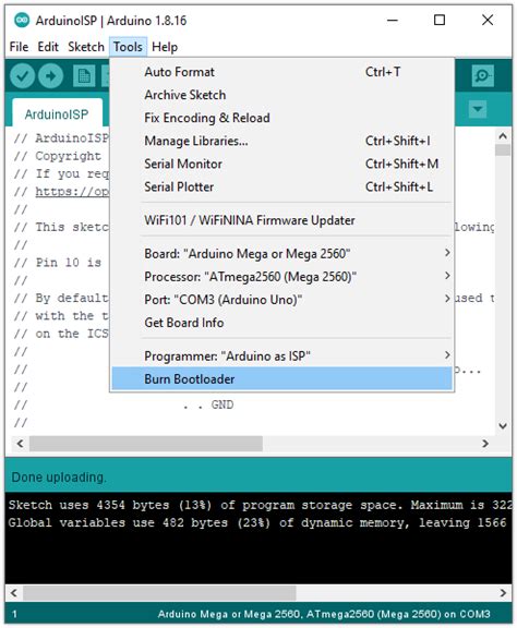 Burn The Bootloader On UNO Mega And Classic Nano Using Another