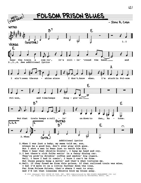 Folsom Prison Blues By Johnny Cash Voice Digital Sheet Music Sheet Music Plus