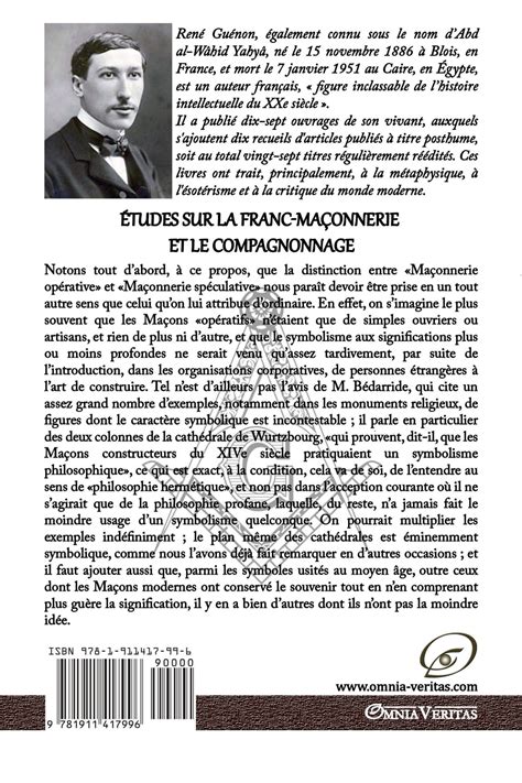 Études sur la franc maçonnerie et le compagnonnage Omnia Veritas