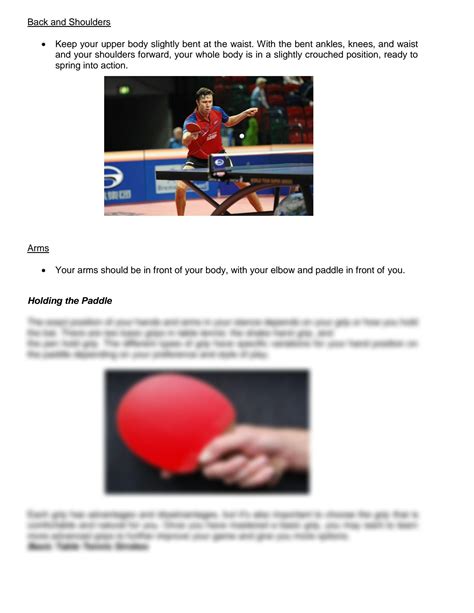 solution chapter  basic skills  table tennis studypool