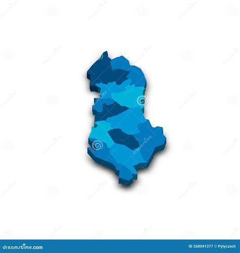 Albania Political Map Of Administrative Divisions Stock Illustration