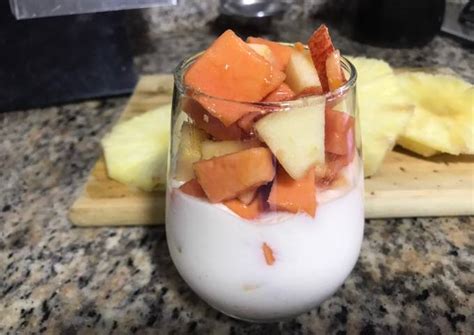 Yogurt Casero Con Frutas Receta De Maria Luisa Aguilar Cookpad