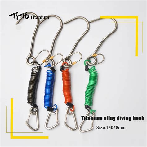 TiTo Titanium Scuba Diving Titanium Alloy Diving Hook Reef Drift Hook