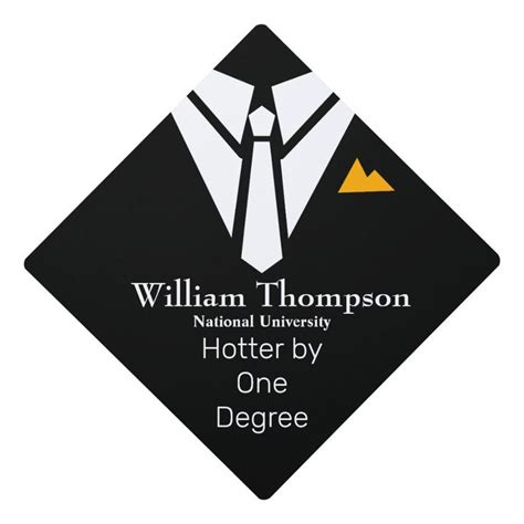 Men S Tuxedo Tie Funny Hotter By One Degree Custom Graduation Cap