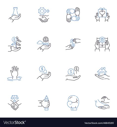 Societal Norms Line Icons Collection Conformity Vector Image