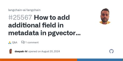 How To Add Additional Field In Metadata In Pgvector And Filter Document