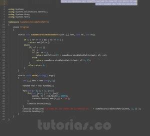 Recursividad Visualstudio C Suma Recursiva Datos Matriz Tutorias Co