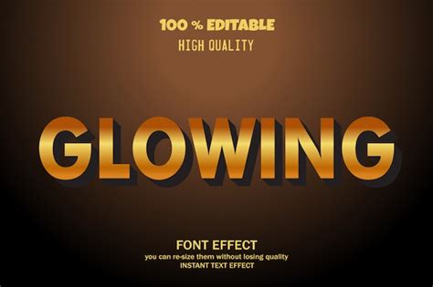 Texto Brillante Efecto De Fuente Editable Vector Premium