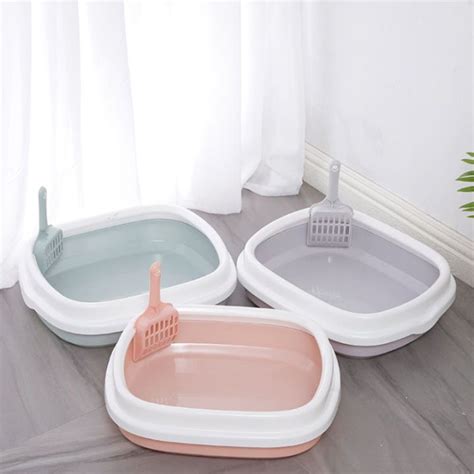 Cat Litter Box With Scoop Kitten Litter Box Cat Toilet Deodorization leakage prevention Litter ...