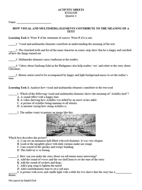 English 5 Activity Sheet Q4 W1 Pdf