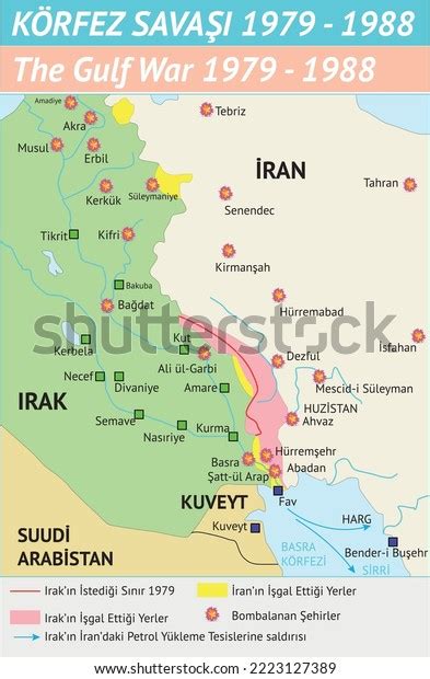 Gulf War History Lesson Maps Iran Stock Vector (Royalty Free ...