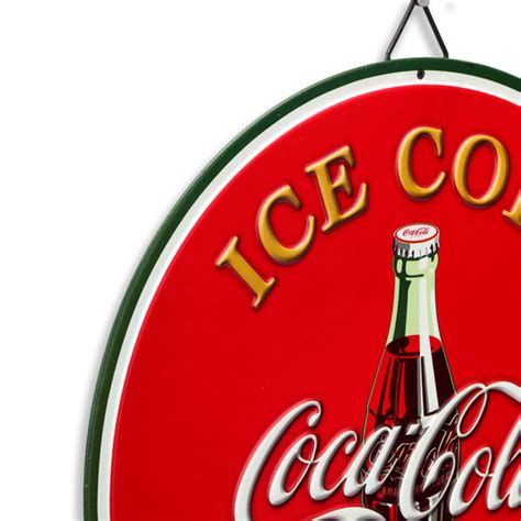 Coca Cola Ice Cold Sold Here Round Metal Sign Open Road Brands Shop Orb