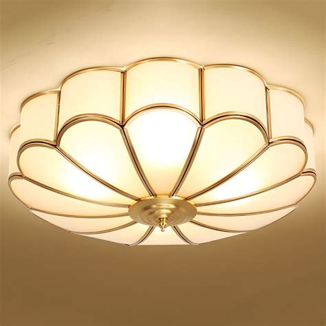 Modern Gold Ceiling Light With White Glass Shade For Living Room 6