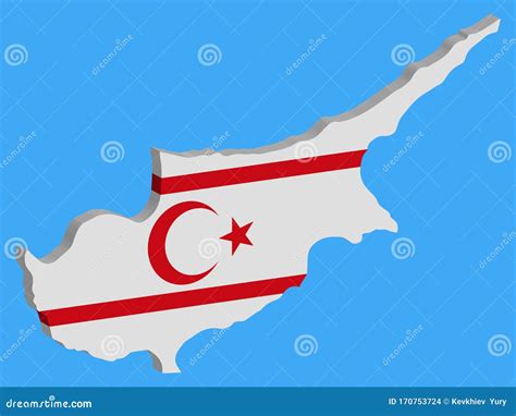 Turkish Republic Of Northern Cyprus Map Flag Vector D Stock Vector