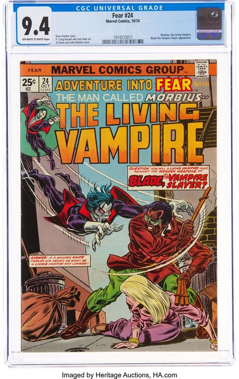 Morbius The Living Vampire Vs Blade In Marvel S Fear At Auction