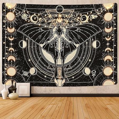 Amazon Moon Phase Tapestry Vintage Butterfly Tapestry Psychedelic