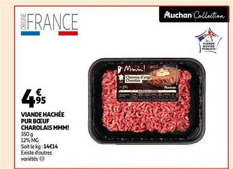 Promo Viande Hachée Pur Bœuf Charolais Mmm chez Auchan iCatalogue fr