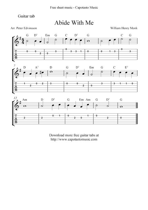 Free Printable Christian Sheet Music For Guitar Free Templates Printable