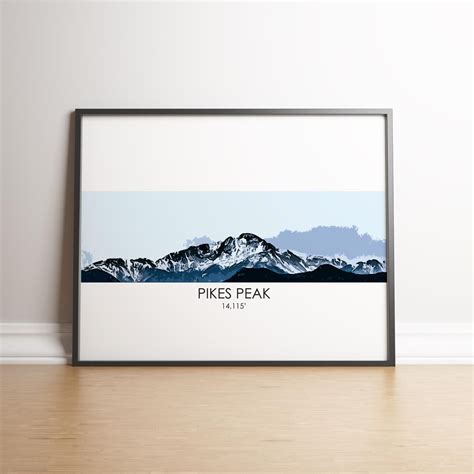 Pikes Peak Art Print 14ers Poster 14ers Art Colorado 14ers Colorado