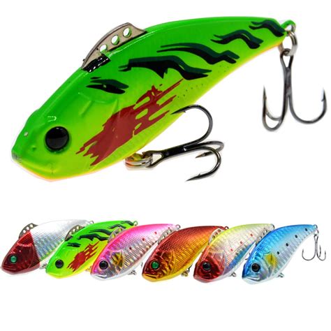 Pcs Cm G Fishing Sinking Vib Lure Vibration Vibe Rattle Hooks