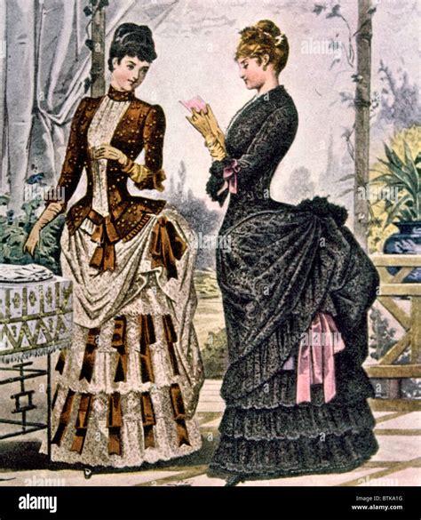 Two Women Wearing Bustle Dresses Circa S Photo Courtesy Everett