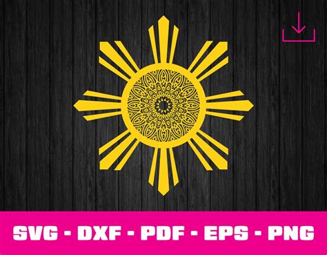 Philippines Flag Sun Mandala Svg Philippine Flag Svg Filipina