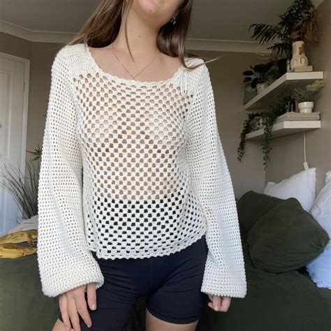 Seed Heritage Knitted Crochet Top Super Cute Piece Depop