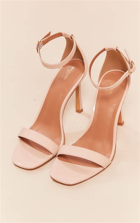 Nude Wide Fit Barely There High Heeled Sandals Footwear Prettylittlething