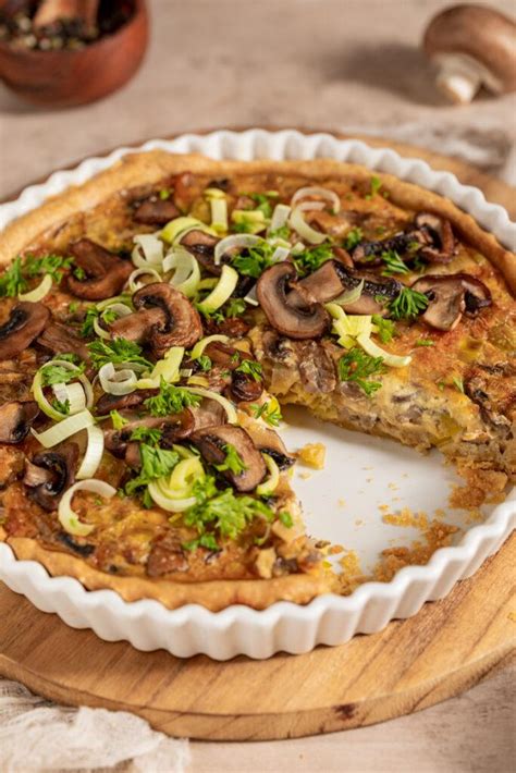 Würzige Champignon Lauch Quiche vegetarisch Rezept